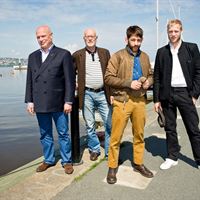 Robban, Gert, Musse och Andreas på piren i Jönköping.