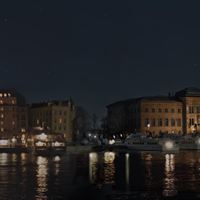 Museibyggnaden kvällstid som den ser ut idag