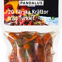 Pandalus färska turkiska kräftor i påse