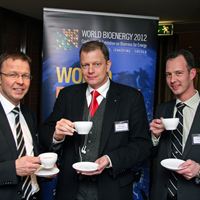 Gustav Melin, managing director of Svebio, Tomas Kåberger, conference chairman of World Bioenergy 2012 and Jakob Hirsmark, exhibition manager for World Bioenergy at Elmia. Photo: Anders Haaker