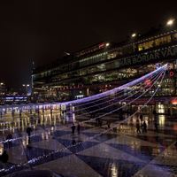 Julbelysning över Sergels Torg (Fotograf Roger Vikström)