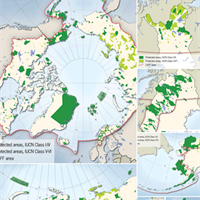 Samples maps over protected areas in the Arctic region