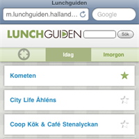 Lunchguiden i mobilen