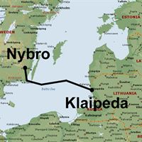 Karta som visar HVDC Light-länken Nordbalt