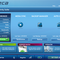 PC Connectivity Solution home screen