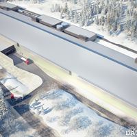 Facebooks serverhall i Luleå, illustration:Sweco