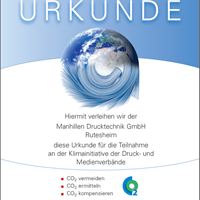 CO2-Urkunde Manhillen Drucktechnik GmbH