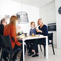 Lindell family in kitchen