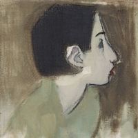 Helene Schjerfbeck, Flickprofil med grön klänning, 1933