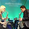 Mindi Abair and Dave Koz performing at Audio-Technica’s 50th Anniversary Celebration during Winter NAMM Show in Anaheim, CA at Disney California Adventure Park on Thursday, January 19, 2012. Photo by John Staley.