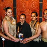 Dr. Mary Shuttleworth in New Zealand on the 3rd annual Youth for Human Rights World Tour in 2006