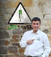 Koska promotes his new initiative, Lifesaver, which encourages all auto-disable syringe manufacturers to include a LifeSaver symbol on their products to guarantee patients safe injections.