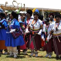 Traditional dancers reenact the story of King Mampuru and his commitment to preserve the freedom of his people.