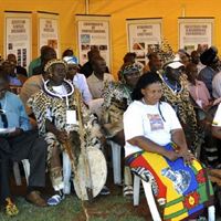 Traditional African kings and chiefs watched the event from the Volunteer Ministers tent.