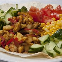 Kycklingfajitas med tortillabröd