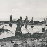 The Bibiheybat oil fields belonging to the Nobel brother