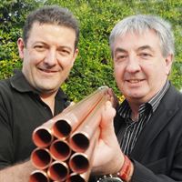(L to R) Plumber, Owen Thomas with Yorkshire Copper Tube’s Commercial Director Neil Overton 