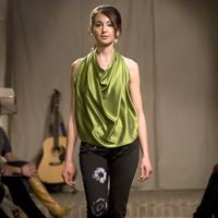 Rickfors batik pants, silk top