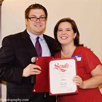 Scott Wilk Jr presents edRover founder Tania Mulry with a Certificate of Commendation from Senator Tony Strickland’s office