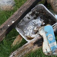 engångsgrill efter användning