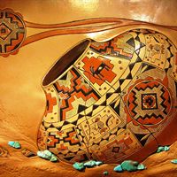 Zia Legacy - pictorial leather sculpture by Roger Kull