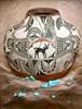 Acoma Deer - pictorial leather sculpture by Roger Kull