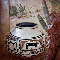 Sonoran Splendor - Pictorial Leather Sculpture by Roger Kull