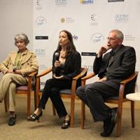 Anne Marie Cousteau, Celine Cousteau, and Expedition crew member at the “Looking to the Future” public forum – Washington DC