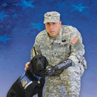 Iraq Veteran Sam Cila and Service Dog Gillian