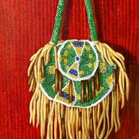 Beaded Possibles Bag - Oil on Canvas by Judith Durr