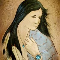 Daughters of the Canyon - Pictorial Leather Sculpture by Roger Kull