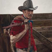 Bronc Buster - Oil on Canvas by Kenneth M. Freeman