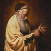 Rabbi Doing Tflim - Oil on Canvas by Kenneth M. Freeman