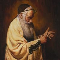 Rabbi Doing Tflim - Oil on Canvas by Kenneth M. Freeman