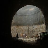 Kalkstensgrotta i Jerusalem