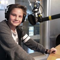 Juniorsporten i P4. Anton Lundholm, barnreporter . Foto: Linn Nenzén/Sveriges Radio