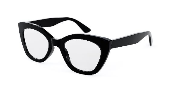 A black framed glasses with clear lenses
AI-generated content may be incorrect.