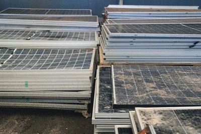 Dismantled solar panels. 