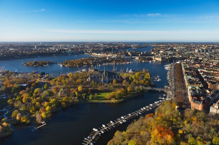 Vue aérienne de Stockholm