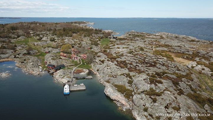 vue aérienne de Bullerö. Länsstyrelsen Stockholm 