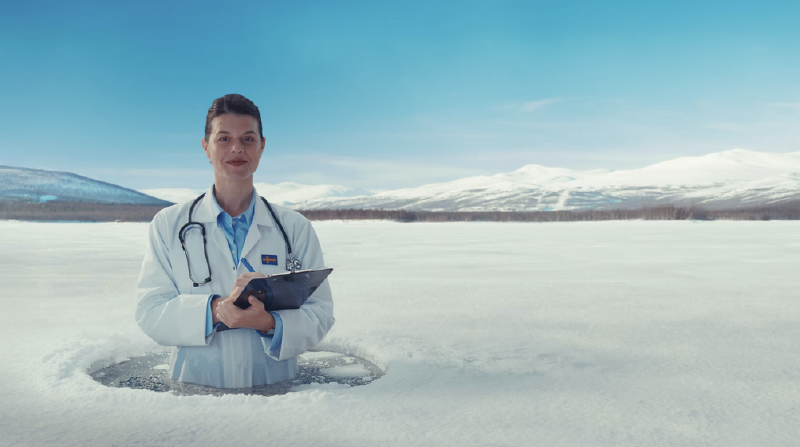 A person in a white coat holding a clipboard in a snowy field
AI-generated content may be incorrect.