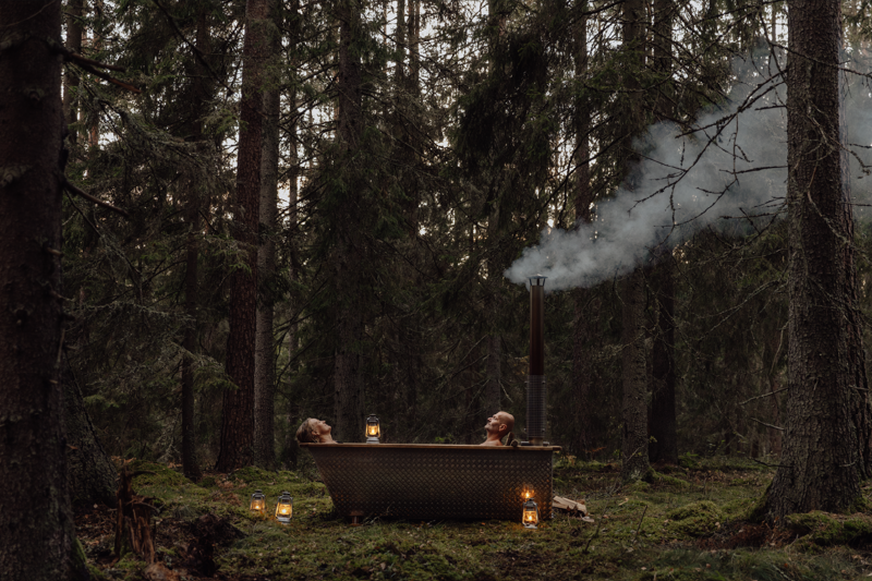 Baignoire en pleine nature