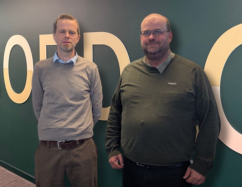 Terje Lvstad daglig leder for Nordlos kontorer i Oslo og Drammen og Bjrn Andr Leren forretningsomrdesjef for Nordlo Norge