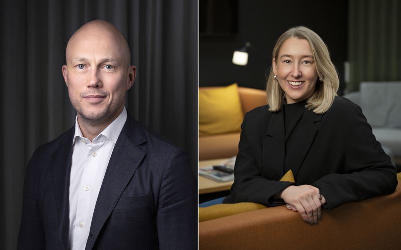 Patrice Jabet partner FSN Capital Partners och Evelina Pallin hllbarhetschef Nordlo