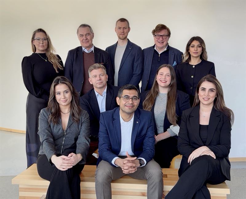 The Amferia team posing together for a group photograph in Gothenburg.