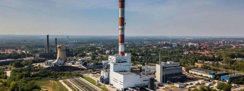 Zabrze CHP plant photographed from the air.
