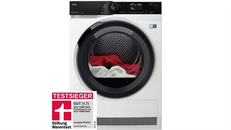 AEG 9000 AbsoluteCare Plus Wärmepumpentrockner TR9M75689 Freisteller
