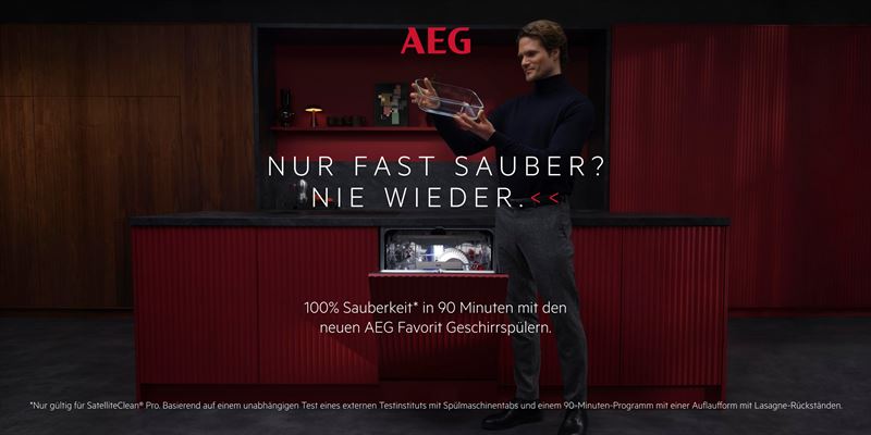 AEG FAVORIT Nur Fast Sauber Kampagne Key Visual