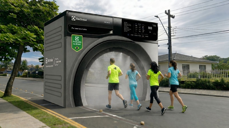 Electrolux faz ativa&ccedil;&atilde;o de leva e seca gigante na Maratona Internacional do Paran&aacute;1