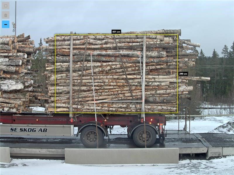 Ai-lösning som automatiskt ritar in travens höjd och vedens medellängd.